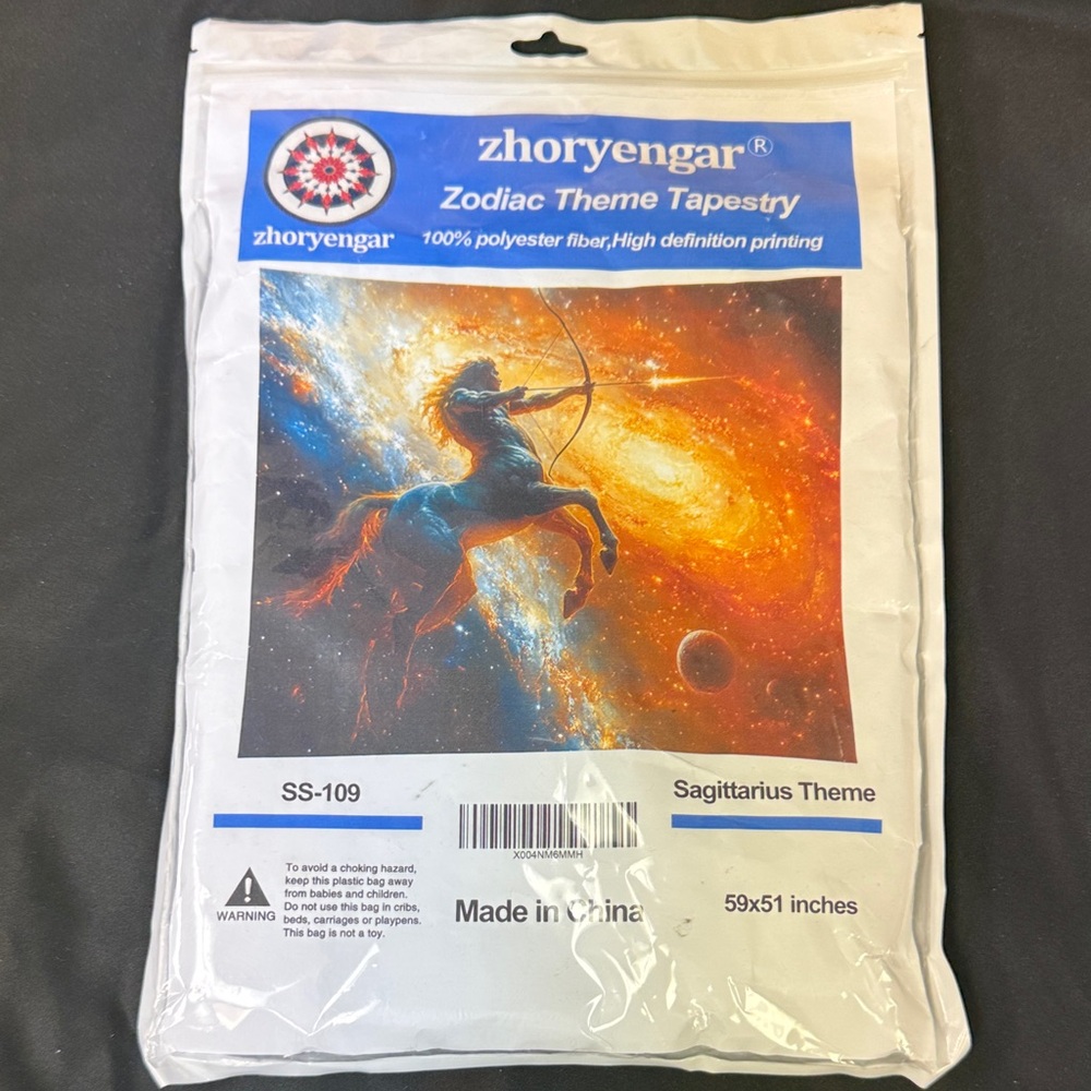 Sagittarius Theme Tapestry - Orange and Blue 59x51 inches SAGITTARIUS THEME